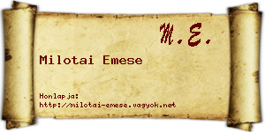 Milotai Emese névjegykártya